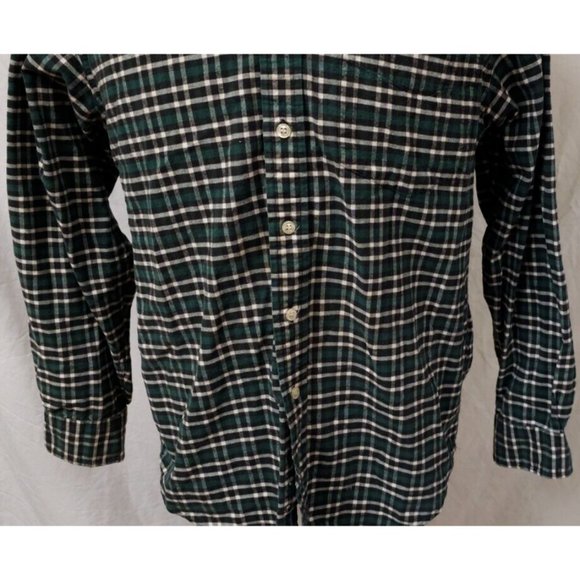 Gap Mens Medium Green Plaid Long Sleeve Button Up Flannel Shirt - Picture 4 of 10